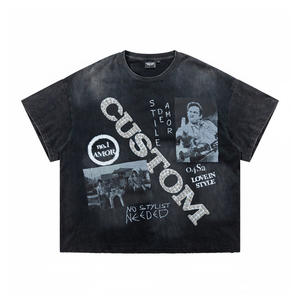 Camiseta de Algodón 100% para Hombre con Pedrería, Estilo Boxy, Lavado Ácido Desgastado, Personalizada y de Alto Gramaje - Product Image 6