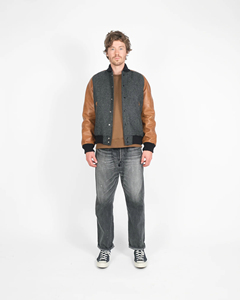 New Winter Men's Casual Coated Varsity <b>Jacket</b> Stand Collar Covered Button <b>Fleece</b> <b>Lining</b> Polyester Wadding Eco-Friendly Windproof - Product Image 1