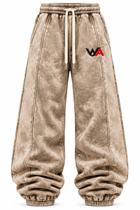 Pantalon de survêtement personnalisé pour homme, délavé à l'acide, beige marbré vintage, coupe ample et épaisse, style jogger, vente en gros OEM - Product Image 1