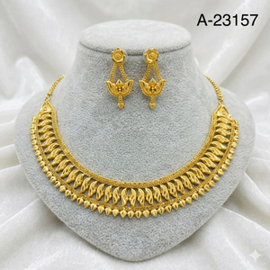 MOLL JEWELLERS Certified 24K Gold Plated Imitation Jewelry <b>Sets</b> Trendy Women's Alloy Necklace Earrings Zinc Alloy <b>Crystal</b> - Product Image 3