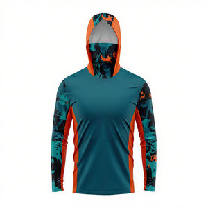 Chemise de pêche à manches longues UPF 50, séchage rapide, respirante, à capuche, protection UV, vêtements de sport, OEM personnalisé - Product Image 6