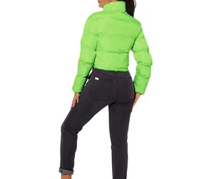 Custom <b>Women</b> Short Puffer <b>Jacket</b> Solid Color Stand Collar Breathable <b>Zip</b>-<b>Up</b> Winter <b>Jacket</b> Fashion Outerwear OEM Wholesale - Product Image 2