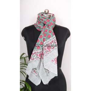 Pareo de Algodón 100% Puro con Estampado Artesanal, Cubre Bikini, Ligero y Suave, para Playa, Venta al Por Mayor para Mujeres - Product Image 4