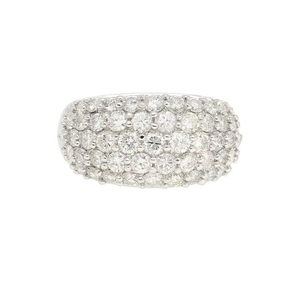 Classic Women's <b>Eternity</b> Band <b>Ring</b> With Natural Round Diamond Pave Setting Rhodium Plated 925 <b>Silver</b> Wedding Jewelry - Product Image 1