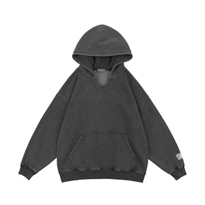 Acid Wash <b>Hoodie</b> for <b>Men</b> – <b>Oversized</b> Relaxed Fit Heavy Cotton Hooded Sweatshirt with Soft <b>Fleece</b> Lining for Streetwear and Daily - Product Image 3