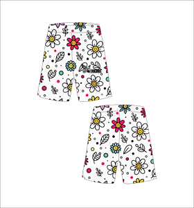 Shorts de basketball blancs personnalisés avec motif floral multicolore, légers, respirants, en maille, pour l'entraînement sportif et le streetwear - Product Image 1