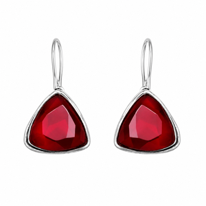 Boucles d'oreilles tendance en argent oxydé et pierre rouge de qualité export pour femmes - Fournisseur en gros |   Fabricant direct d'usine - Product Image 1