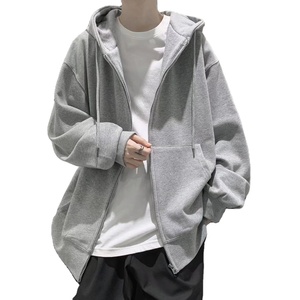 Logo de broderie personnalisé OEM conception printemps et automne marque à la mode style sweat ample décontracté hauts sport veste à capuche - Product Image 1