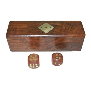 Juegos de madera de alta calidad, dados de forma cuadrada, caja de madera con incrustaciones, madera de Sheesham pulida, diseño único, artículo decorativo para el hogar, artículo superior - Product Image 1