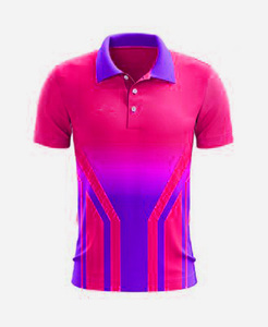 Maillot de cricket imprimé par sublimation de qualité supérieure, design dégradé jaune-rouge, polyester respirant, polo de sport pour l'entraînement - Product Image 3