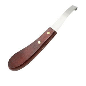 Horse Loop Hoof Knife <b>Trimmer</b> Blade Sheep Cattle Hoof Knife Double <b>Edged</b> Shears Cutter Wooden Handle Stainless Steel - Product Image 2