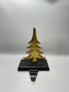 Support de chaussette de Noël flocon de neige en aluminium doré avec base noire, décoration de cheminée d'hiver, accessoire cadeau de fêtes - Product Image 5