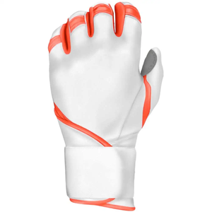 Gants de frappeurs blancs et orange, rembourrés, à enfiler, unisexes, pour adultes, avec support flexible pour les doigts et prise renforcée - Product Image 2