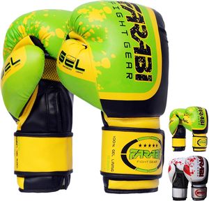 ถุงมือชกมวยหนัง PU น้ำหนักเบา Farabi บุเจลสำหรับฝึกซ้อมข้อมือ ถุงมือ MMA มวยไทย คิกบ็อกซิ่ง - Product Image 1