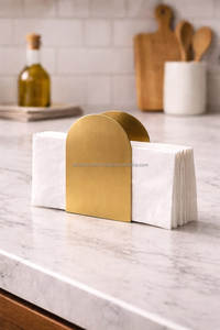 Golden Ginkgo Leaf Metal Napkin Holder Free Standing Oriental Design for Home Decoration Gifting Living Room Decor Kitchen - Product Image 3
