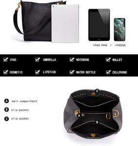 Bolsos de Mano de Cuero de Diseño para Mujer, Tipo Cubo, con Correas Anchas Desmontables y Diseño de Bolso de Hombro, Logotipo Personalizado, Marca 2026, Nuevo - Product Image 4