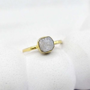 Natural Moonstone Adjustable <b>Ring</b> <b>Gold</b> Plated Collet <b>Set</b> Handmade Gemstone June Birthstone Boho Statement <b>Ring</b> Gift for Women - Product Image 1