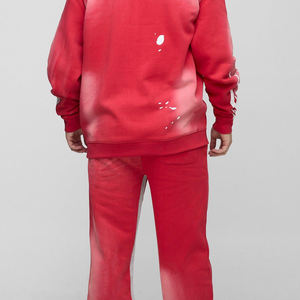 Trajes Deportivos con Pedrería Lavados al Ácido de Alta Calidad al por Mayor OEM, Trajes Deportivos Oversize con Lavado Ácido y Logotipo Personalizado, Trajes Deportivos con Cremallera Completa - Product Image 4