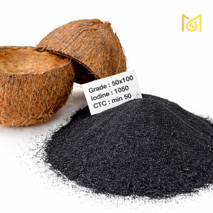 Charbon Actif en Poudre 50x100 Mesh Coque de Noix de Coco pour Traitement de l'Eau, Iode Élevé, Faible Teneur en Cendres, Fournisseur en Vrac PAC, Sacs de 25 Kg - Product Image 1