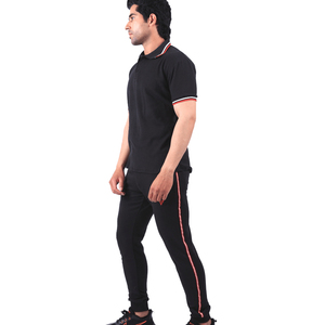 Best Selling Custom Made Men's Summer Tracksuit with Rhinestone 100% Cotton Unique Style Solid Color Casual Wear - Product Image 1
