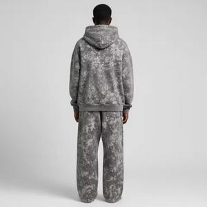 Conjunto de Sudadera con Capucha Holgada y Pantalones Deportivos de Felpa, 100% Algodón, 500 g/m², Personalizado, de Alta Calidad para Invierno, Traje Deportivo de 2 Piezas para Hombre - Product Image 3