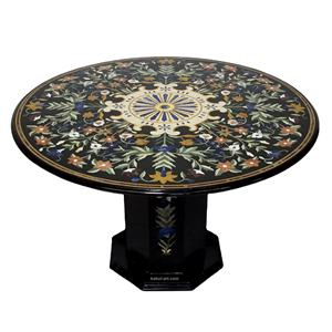 Pietra Dura Inlaid Gemstone Marble <b>Table</b> <b>Top</b> - Product Image 5