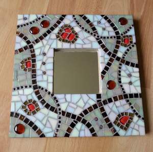 Trending Floral Night Sky Mosaic <b>Mirror</b> Frame Square <b>Wall</b> Hanging Decorative <b>Mirror</b> For Artistic Home Hotel Interior <b>Wall</b> Decor - Product Image 3