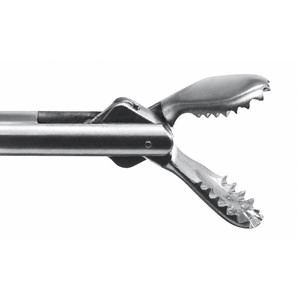 Forceps russes de qualité supérieure, courbés à gauche, tige ovale de 5 mm, pointes dentelées, longueur de travail de 25 cm, longueur totale de 35 cm – ZETOMEDPRO - Product Image 3