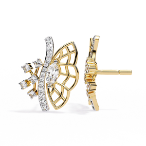 อาจเรเทล ฟลัตเตอร์ต่างหูเพชรแท้สำหรับผู้หญิง ทอง 14K น้ำหนัก 0.37 กะรัต ทรงกลมเจียระไนแบบบริลเลียนท์ สี HI ความสะอาดระดับ VS-SI - Product Image 4