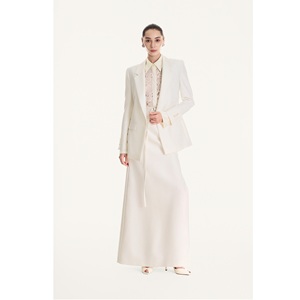 Conjunto de Falda de Alta Costura de Lujo EVELISSE, Falda Larga en Línea A, 43% Poliéster, 9% Seda, Tejido Liso, 48% Lana, Faldas Largas para Mujer - Product Image 1