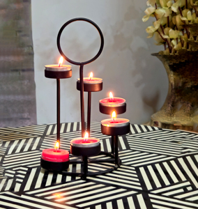 Handmade Modern Iron 4 Piece T Light <b>Candle</b> Holder Sustainable Table Top Decor Intetwined <b>Candle</b> Stand for Home Decoration - Product Image 3