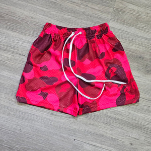 Shorts de basketball camouflage 5 pouces OEM/ODM en gros, respirants, streetwear, personnalisés pour hommes, en toile maillée épaisse avec cordon de serrage - Product Image 4