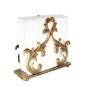 Organizador Decorativo de Servilletas de Latón con Diseño de Hojas Ornamentadas, Popular Porta Servilletas de Latón Antiguo - Product Image 1