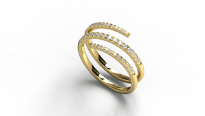 18K Gold Luxury Spiral Wrap Round Diamond <b>Ring</b> Multi Layer Coil <b>Ring</b> Three Tier Open <b>Finger</b> <b>Ring</b> Fine Jewelry for Women - Product Image 2
