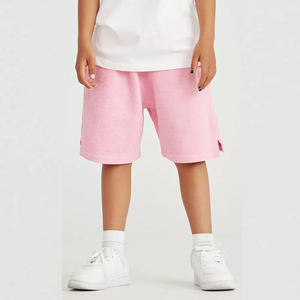 Pantalones Cortos Bermuda de Algodón Rosa para Niños, Cintura Media Elástica, Estilo Casual, Color Sólido, Tejido Transpirable - Product Image 1