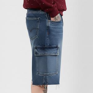 Shorts amples vintage bleus pour hommes, style streetwear été 2026, décontractés et tendance - Product Image 2