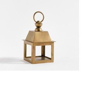 Modernised Luxury Hanging Home Decor Stainless Steel Metal Candle <b>Lantern</b> With <b>Gold</b> Color Finished for Home & Garden - Product Image 1
