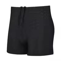 Maillots de bain professionnels pour hommes adultes, noir pur, grande taille, imperméables, séchage rapide, UPF50+, tissu bionique style peau de requin - Product Image 3