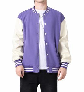 Unisex Polyester/Cotton Varsity Jacket Windproof Embroidered Letter Casual Autumn <b>Turn</b>-down Collar <b>Button</b> Front Regular Fit - Product Image 4