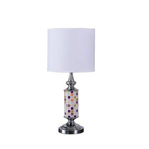 Lampada da tavolo moderna in vetro mosaico bohémien cromato Vicki da 24 pollici - Product Image 1