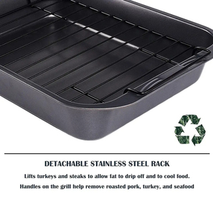 Bandeja para Asar de Alto Rendimiento para Deliciosas Cenas Familiares con un Amplio Diseño de Acero Inoxidable, Cómoda y Resistente al Calor - Product Image 4