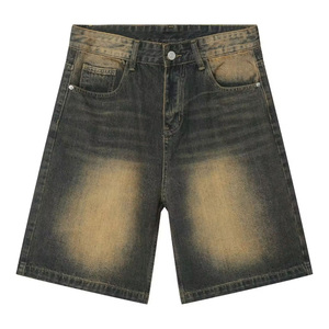 Vintage Baggy Denim Shorts for <b>Men</b> 100% Cotton Breathable Quick Dry Streetwear <b>Jean</b> Shorts For <b>Mens</b> Aced Wash Shorts - Product Image 3