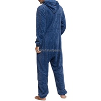 Pyjama combinaison à capuche pour homme, automne, maternité, réversible, polaire, imprimé à carreaux, manches longues, col en V, cordon de serrage, 100% coton lavé