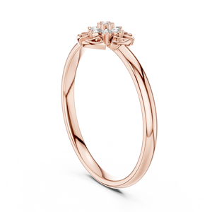 Bague Fleur Flocon de Neige en Or Rose avec Diamant de Laboratoire pour Femme – Bijou de Fiançailles, Mariage, Promesse, Cadeau - Product Image 4
