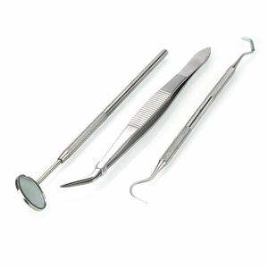 Kit manuel RSI RED 3-en-1 en acier inoxydable : sonde, forceps et miroir buccal pour le nettoyage dentaire - Product Image 4
