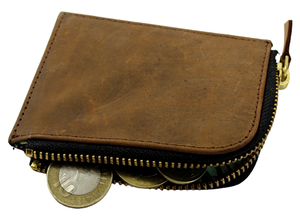 Custom High Quality Leather Coin Pouch Bag Zipper Closure Hand Stitched Jewelry Pouch Cosmetic Storage Coin Purses - Product Image 3