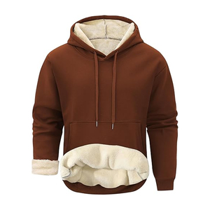 Custom Men's Heavyweight Oversized No <b>Strings</b> Pullover Hoodie Polyester/Cotton Blend Fleece Quick Dry Breathable Front Winter - Product Image 1