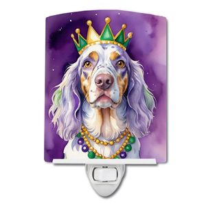 UL-Certified Mardi Gras King English Setter Ceramic <b>Night</b> <b>Light</b> Compact 6x4x3 for Bedroom Bathroom Nursery <b>Hallway</b> Kitchen - Product Image 1