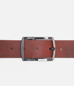 Men's Genuine Leather Reversible <b>Belt</b> <b>Red</b> Color Alloy Buckle Formal Style Premium Luxury High Quality Classic Elegant Durable - Product Image 2