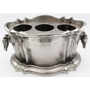 Enfriador de Vino Metálico de Estilo Antiguo para 3 Botellas, Enfriador de Champán de Aluminio Resistente, Cubeta para Hielo para Hoteles y Restaurantes, Venta al Por Mayor - Product Image 1